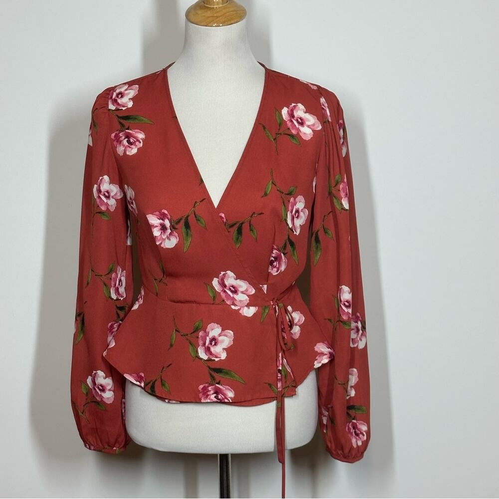 Sadie & Love Polyester Long Sleeve Shirt - Roses Sz S